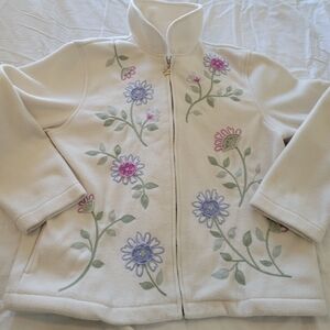 Alfred Dunner Women's Floral Fleece Zip Up